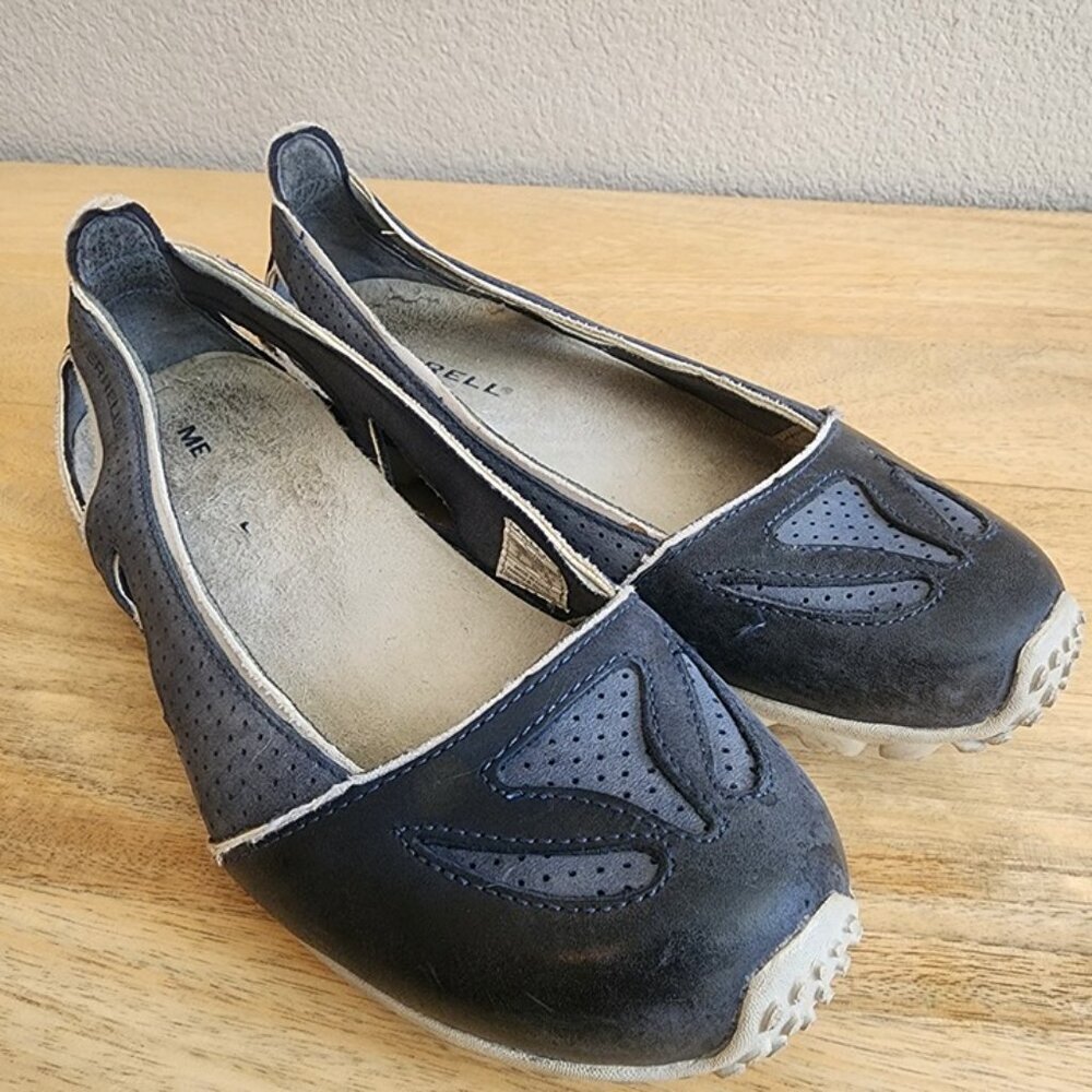 Merrell Shoes Womens Size 6 Navy Blue Oceania Mary Jane Vibram Sole Casual Flats - Picture 8 of 12